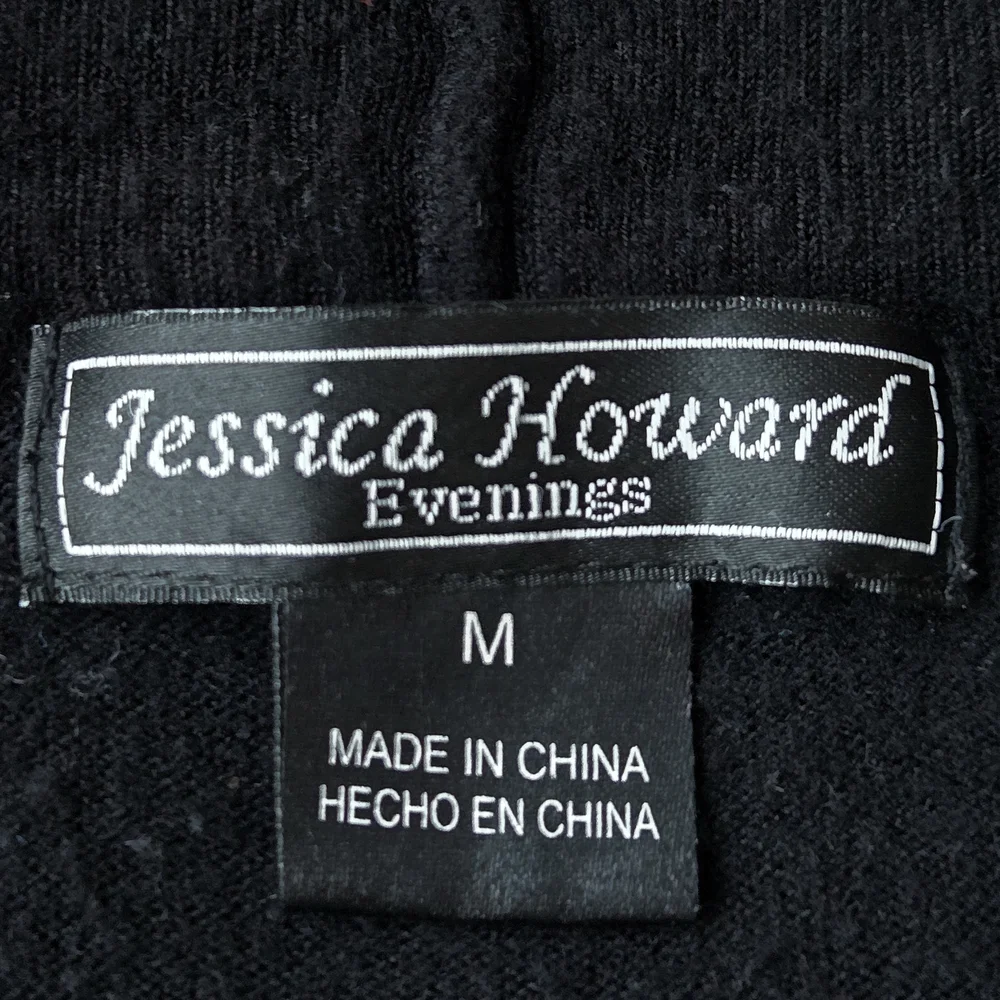 Y2K Jessica Howard Evenings - Black Shrug, Cropped Sweater Cardigan, 3/4 Sleeves - Picture 3 of 5